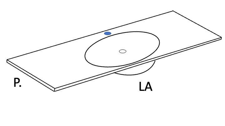 Plan vasque Design, fabrication sur mesure, Largeur 60 à 20 cm x Profondeur 40 à 60 cm, résine minérale ACRYSTONE® SOLID-SURFACE Finition lisse blanc mate, Livraison Offerte et Rapide.